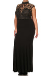 Plus Size Romantic Sequin Lace Fishtail HemMaxi Dress