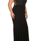 Plus Size Romantic Sequin Lace Fishtail HemMaxi Dress