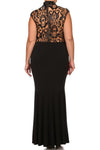 Plus Size Romantic Sequin Lace Fishtail HemMaxi Dress