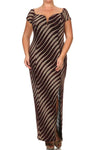 Plus Size Born To Shine Striped Slit Maxi Dress