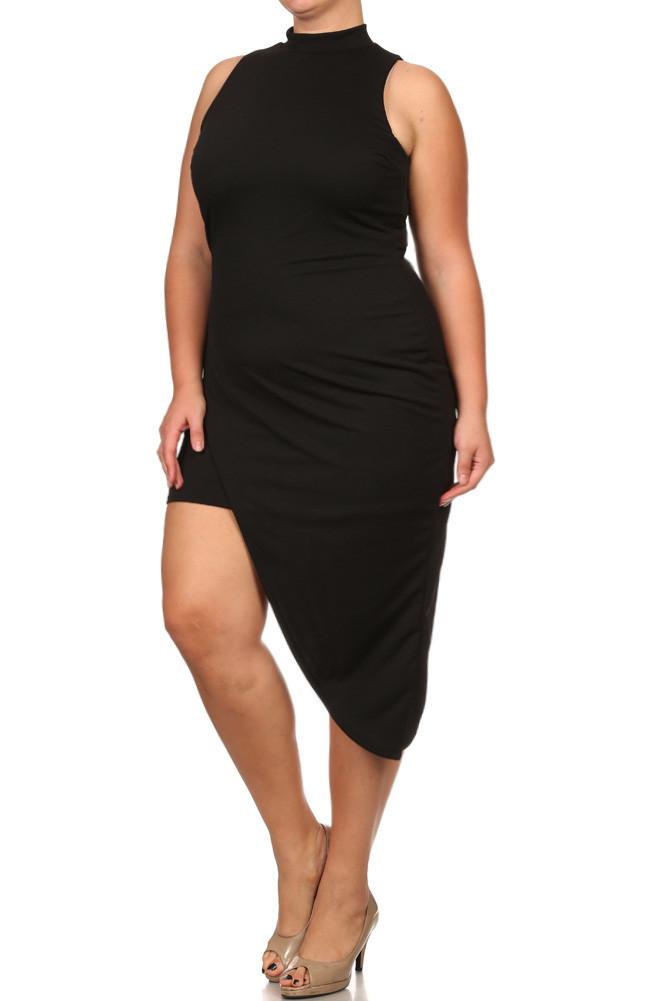 Plus Size Gorgeous Jagged Hemline Dress