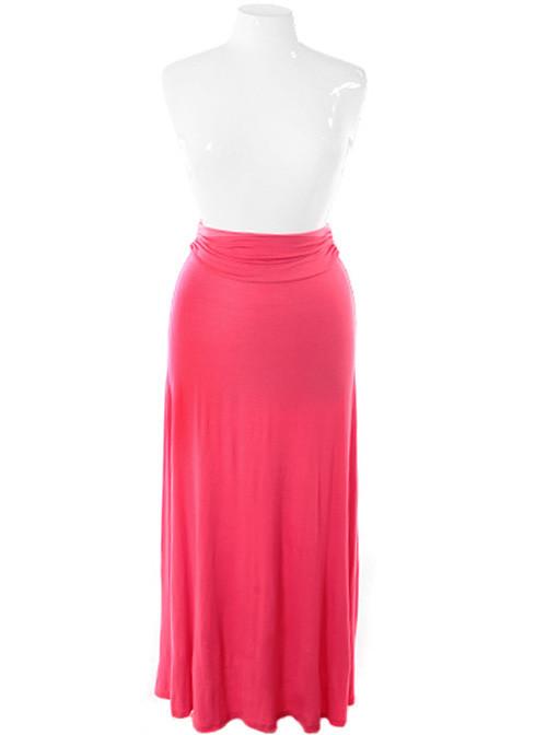 Plus Size Gorgeous Flowing Pink Maxi Skirt