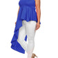 Plus Size Gala Asymmetrical Blue Maxi Shirt Dress