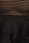 Plus Size Foxy Ruffle Skirt Mesh Stripes Dress