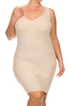 Plus Size Ribbed Knit Soft Hot Body-con Dress