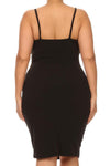 Plus Size Seductive Ribbed Crossed Neckline Dress