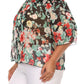 Vivid Flower Sheer Off The Shoulder Sexy Plus Size Top