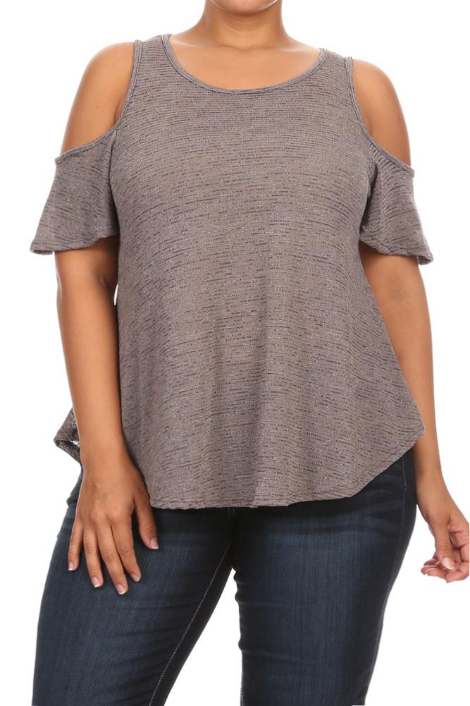 Sexy Cold Shoulder Plus Size Top