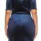 Velvet Bodycon Off Shoulder Plus Size Dress
