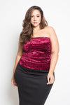 Plus Size Velvet Tube Top