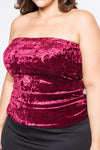 Plus Size Velvet Tube Top