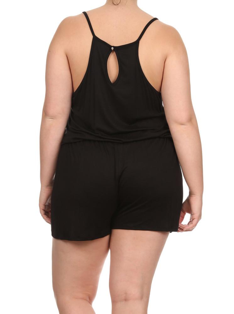 Plus Size Loving Spring Days Black Romper