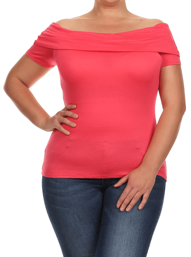 Plus Size Coquette Off the Shoulders Pink Top