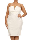 Plus Size Love Spell Plunging Neckline White Dress