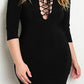 Plus Size Sexy Bodycon Lace Up Dress