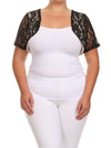 Plus Size Elegant See Through Black Bolero