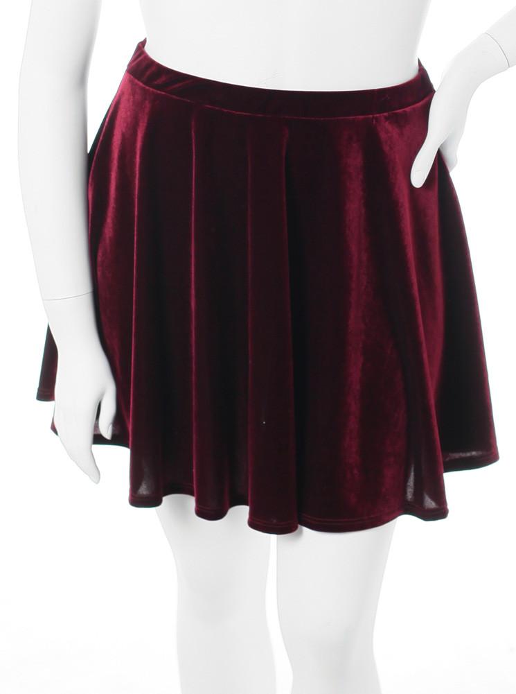 Plus Size Designer Velvet Wine Skirt