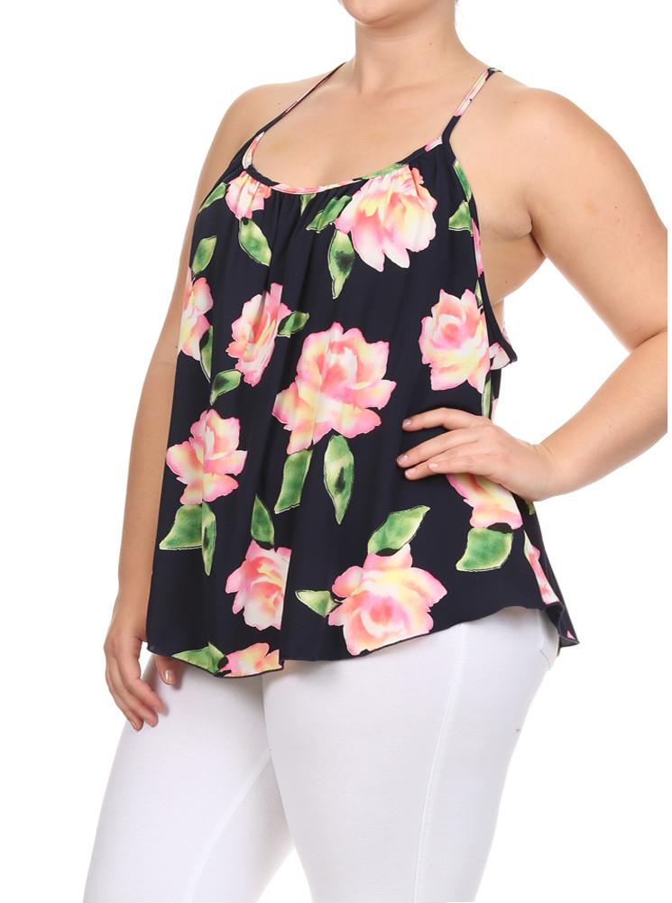 Plus Size Rose Paradise Flowy Top