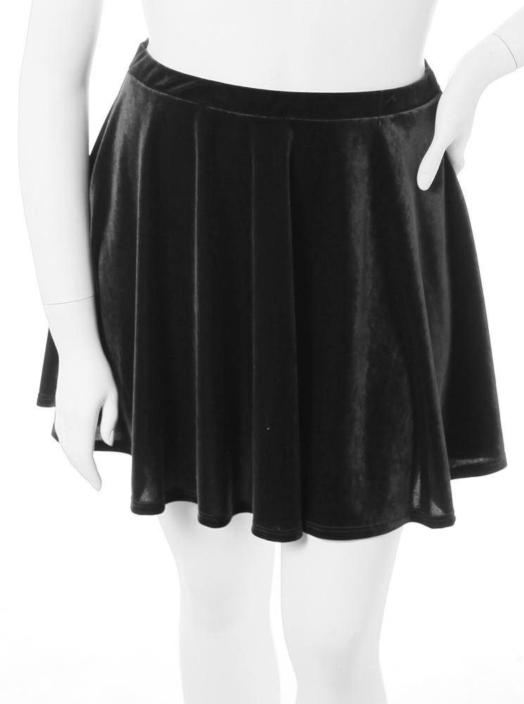 Plus Size Designer Velvet Black Skirt