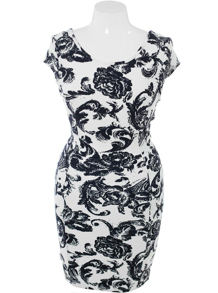 Plus Size Sweetest Floral Black Dress