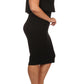 Plus Size Mod Ribbed Layered Black Midi Dress