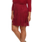 Plus Size Suede Fringe Skirt Dress