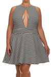 Plus Size Let's Party Striped Skater Dress