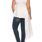 Plus Size Gala Asymmetrical White Maxi Shirt Dress