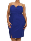 Plus Size Love Spell Plunging Neckline Blue Dress