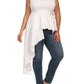 Plus Size Gala Asymmetrical White Maxi Shirt Dress