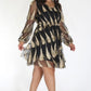 Plus Size Gold Embroidered Feather Queen See-Through Dress [PRE-ORDER 25% OFF]