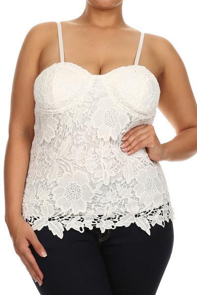 Plus Size Sun Kissed Floral Crochet Top