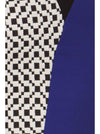 Plus Size Checkered Pastel Colorblock Navy Blue Dress