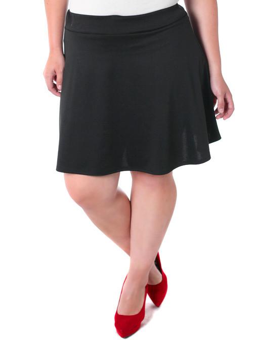 Plus Size Stylish Classic Black Skirt