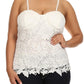 Plus Size Sun Kissed Floral Crochet White Top