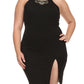 Plus Size Glam Princess Black Bodycon Dress