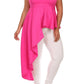 Plus Size Gala Asymmetrical Pink Maxi Shirt Dress