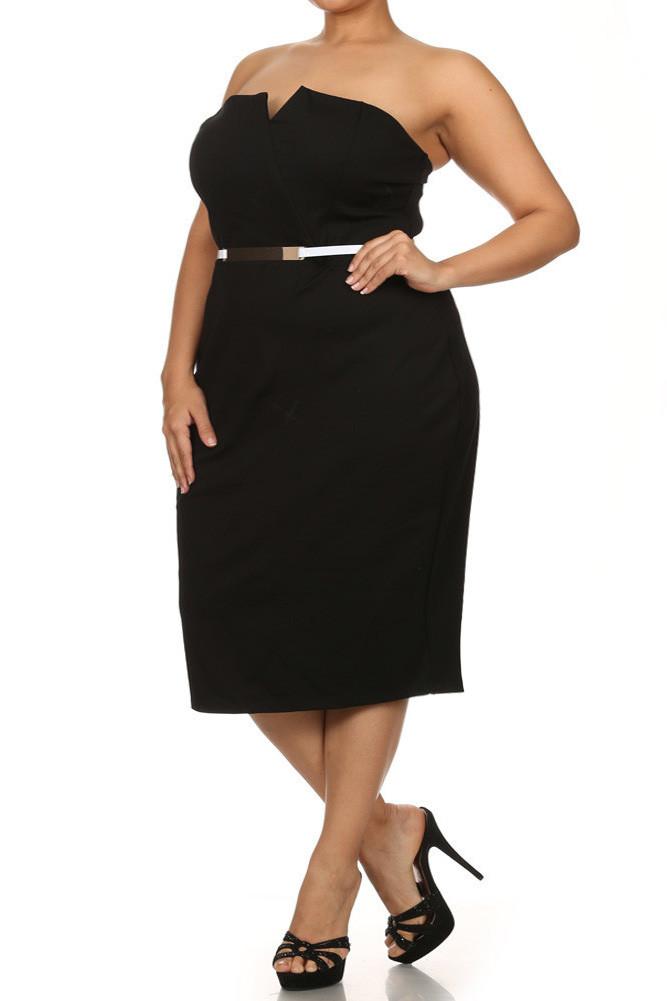 Plus Size Own The Night Cross Over Black Dress