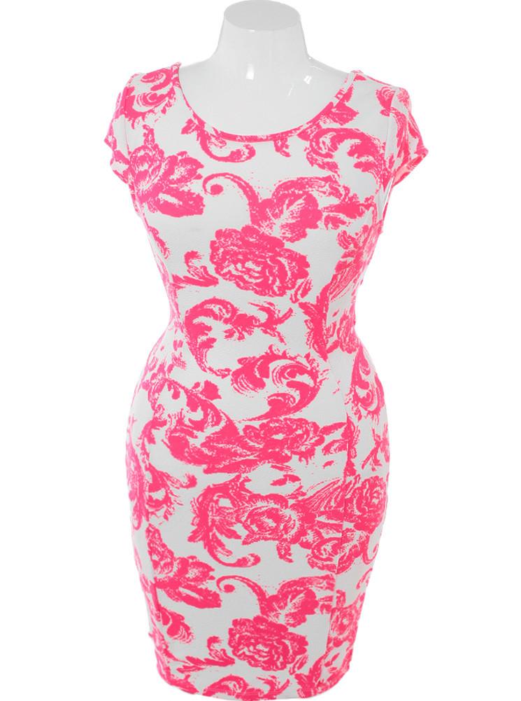 Plus Size Sweetest Floral Pink Dress