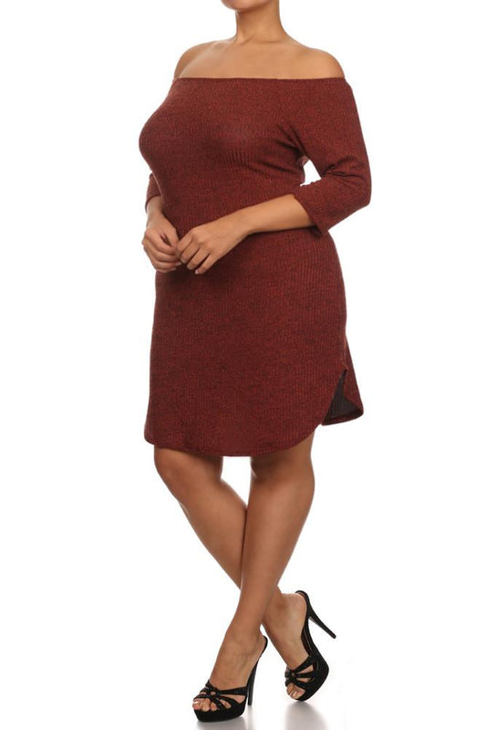 Plus Size Chic Mini Sweater Dress