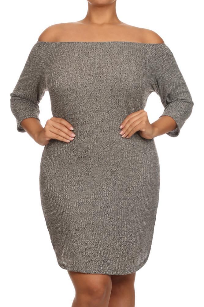Plus Size Chic Mini Sweater Dress