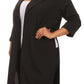 Plus Size In Town Sheer Split Sides Black Jacket