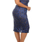 Plus Size Sparkling Flower Blue Plunging Dress