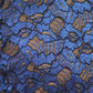 Plus Size Sparkling Flower Blue Plunging Dress