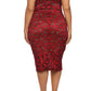 Plus Size Sparkling Flower Red Plunging Dress