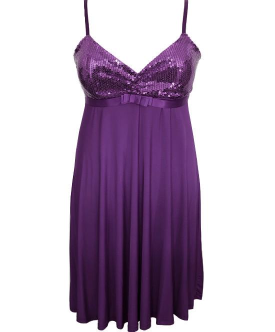 Plus Size Sparkling Cocktail Purple Dress