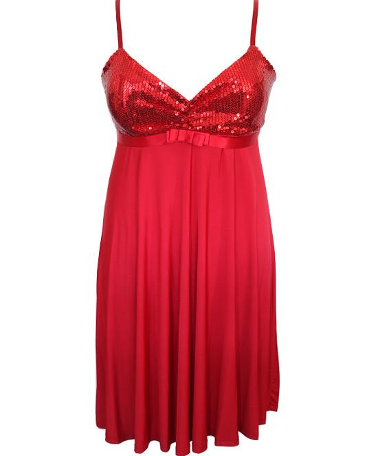 Plus Size Sparkling Cocktail Red Dress