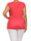 Plus Size Stylish Draped Pink Top