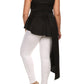 Plus Size Gala Asymmetrical Black Maxi Shirt Dress
