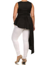 Plus Size Gala Asymmetrical Black Maxi Shirt Dress